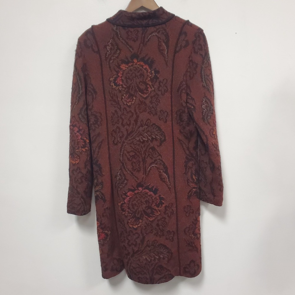 Dakota 100% Alpaca Coat Size M Hand Loomed Bollivia Long Lined Sweater Western - Picture 4 of 12